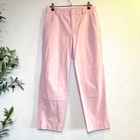 Vince Washed Cotton Low Rise Straight Leg Ankle Cropped Chino Pants Rose Pink - Picture 5 of 9